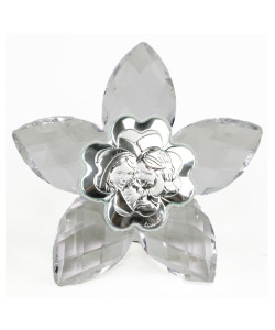 Icona Fiore in Cristallo con Quadrifoglio Festa 18 Anni Diciottesimo Compleanno