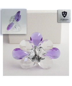 Icona Fiore in Cristallo con Quadrifoglio per Santa Cresima