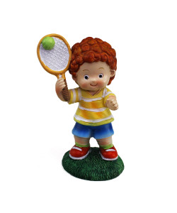 Icona grande in Resina Bimbo Ragazzo Racchetta Pallina Tennis segnaposto confettata