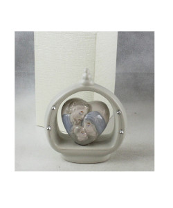Icona in ceramica Cuore con Sacra Famiglia Strass per Nozze Comunione Battesimo