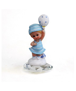 Icona in cristallo e Resina Bimbo con Pannolino Nascita Battesimo Comunione Segnaposto