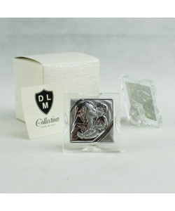 Icona in Vetro Madonna con Bambino Segnaposto Confettata Nozze Battesimo Comunione