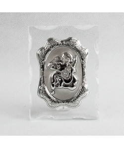 Icona Sacra in vetro Angelo Angioletto Puttino Nozze Battesimo Comunione