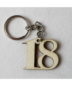 Kit 12 pezzi portachiavi Ciondolo in Legno 18 Diciottesimo Compleanno