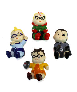 Magnete Calamita in resina Supereroi Baby Nascita Bimbo Battesimo Compleanno Segnaposto Pensierino