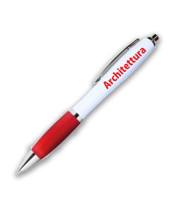 Penna a sfera scatto Personalizzata Laurea in Architettura Rosso e Argento Confettata Segnaposto