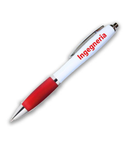 Penna a sfera scatto Personalizzata Laurea in Ingegneria Rosso e Argento Confettata Segnaposto