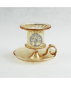 Porta Candela Bugia Candeliere in vetro soffiato con Albero della Vita