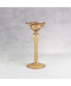 Portacandele Candeliere ambra in vetro soffiato Matrimonio 20cm