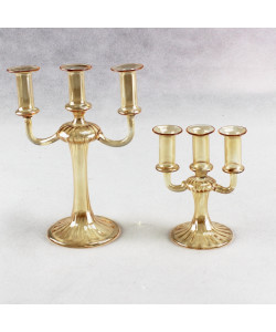 Portacandele Candeliere ambra in vetro soffiato Nozze 