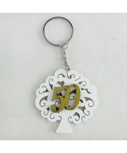 Portachiavi Ciondolo Albero della Vita in Legno 50 Anniversario Nozze