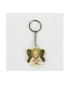 Portachiavi Ciondolo Angelo Angioletto in preghiera in resina Nascita Battesimo