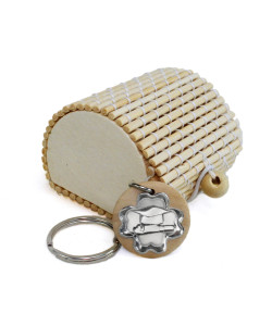 Portachiavi Ciondolo in Legno Quadrifoglio Laurea Studente Libri Scatola in Bambù Confettata Segnaposto 