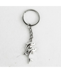 Portachiavi Ciondolo in Metallo con Delfino Coppia Delfini Laurea in Veterinaria Confettata Segnaposto