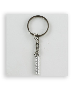 Portachiavi Ciondolo in Metallo con Righello Laurea Ingegneria Geometra Confettata Segnaposto