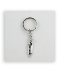 Portachiavi Ciondolo in Metallo Siringa per Laurea Medicina Infermieristica Confettata Segnaposto