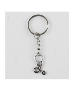 Portachiavi Ciondolo in Metallo Fonendoscopio Stetoscopio Medico Laurea Medicina e Chirurgia Confettata Segnaposto