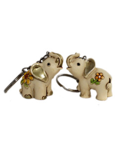 Portachiavi Ciondolo in Resina con Elefante Elefantino Portafortuna Confettata Segnaposto