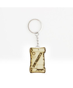 Portachiavi Ciondolo Pergamena Laurea in Ingegneria Informatica in Legno