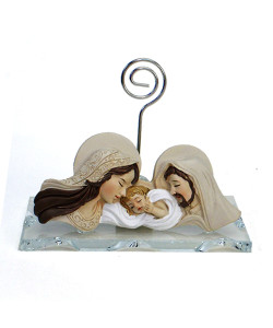 Portafoto in vetro con Icona Sacra Famiglia Matrimonio Nozze Memoclip Confettata Segnaposto