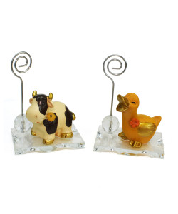 Portafoto Memo Clip in Cristallo Animali Animaletti in Resina Battesimo Comunione Compleanno Confettata Segnaposto