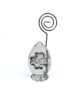 Portafoto Memo Clip in Cristallo Quadrifoglio 40 Anniversario Nozze D'oro Quarantesimo Compleanno Confettata Segnaposto