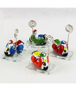 Portafoto Memo Clip in vetro con Moto Vespa