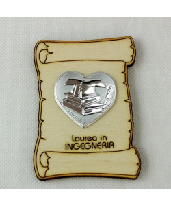 Calamita Magnete Pergamena Cuore Laurea in Ingegneria