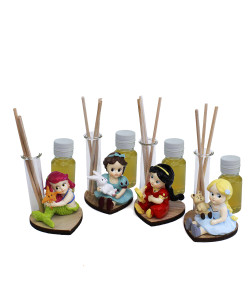 Profumatore con Cuore in legno Principesse Baby Sirena Nascita Bimba Battesimo Diffusore Profumo Ambienti bomboniera