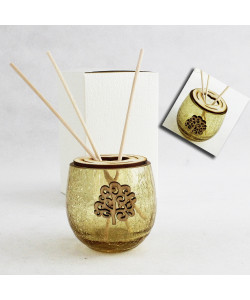 Profumatore Barattolo in Vetro Albero della Vita Nozze in Legno_Giallo