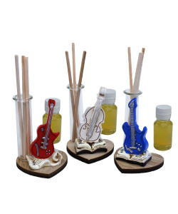 Profumatore con Cuore in legno con Musica Violino Chitarra Basso Laurea Nozze Compleanno Segnaposto Confettata