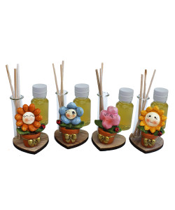 Profumatore con Cuore in legno per dei fiori a Nascite Battesimo Comunione Cresima Compleanno