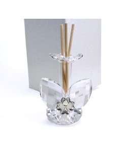 Profumatore Fiore 3 petali in Cristallo con Quadrifoglio Calice della Prima Comunione Diffusore per Ambienti Profumo
