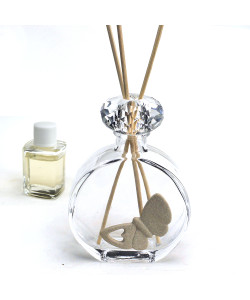 Profumatore in Cristallo con Farfalla Cuoricino Butterfly Nozze Battesimo Comunione in Resina Diffusore per Ambienti Profumo