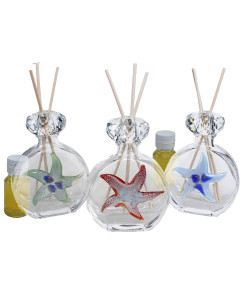 Profumatore in Cristallo con Stella Marina in Vetro Mare per Ambienti Profumo Matrimonio Comunione