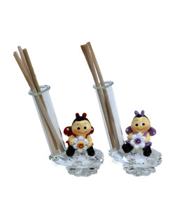 Profumatore in cristallo e Resina Coccinella Colorata Fiore Margherita Nozze Comunione Diffusore Profumo Ambienti