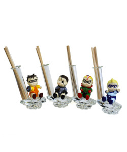 Profumatore in cristallo e Resina Supereroi Baby Nascita Bimbo Battesimo Diffusore Profumo Ambienti