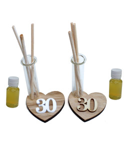 Profumatore in legno con Cuore in legno 30 Trentesimo Compleanno Nozze Anniversario Matrimonio Diffusore Ambienti