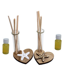 Profumatore in legno con Cuore in legno Cuore Stella Marina Mare Nozze Comunione Diffusore Ambienti