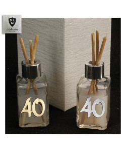 Profumatore in Vetro 40 Quarantesimo Compleanno Anniversario di Nozze in legno Diffusore per Ambienti Profumo