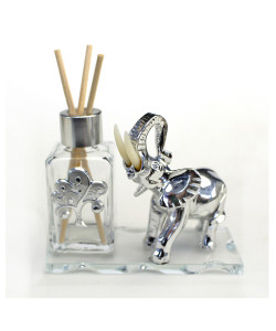 Profumatore in vetro Albero della Vita con Elefante Elefantino Comunione Laurea Anniversario Nozze Diffusore Ambienti