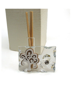 Profumatore in vetro Con Albero della Vita in Legno e Fiore in cristallo Diffusore Ambiente