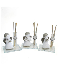 Profumatore in vetro con Angelo Angioletto Puttino Quadrifoglio 25 Anniversario Nozze Venticinquesimo Compleanno Diffusore Profumo Ambienti