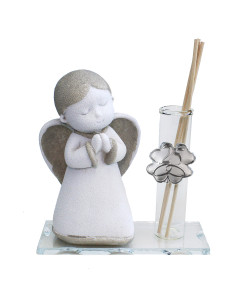 Profumatore in vetro con Angelo Angioletto Puttino Quadrifoglio 25 Anniversario Nozze Venticinquesimo Compleanno Diffusore Profumo Ambienti