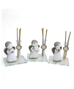 Profumatore in vetro con Angelo Angioletto Puttino Quadrifoglio 50 Anniversario Nozze Cinquantesimo Compleanno Diffusore Profumo Ambienti