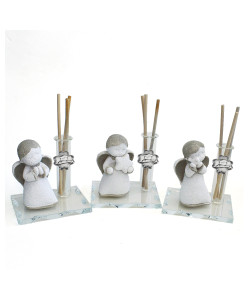 Profumatore in vetro con Angelo Angioletto Puttino Quadrifoglio Cappello Tocco Laurea Diffusore Profumo Ambienti