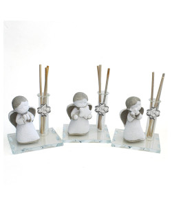 Profumatore in vetro con Angelo Angioletto Puttino Quadrifoglio Festa 18 Anni Diciottesimo Compleanno Diffusore Profumo Ambienti