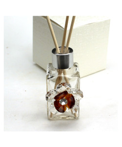 Profumatore in Vetro con Fiore Cristallo Colorato Diffusore per Ambienti Profumo Nozze Matrimonio Comunione