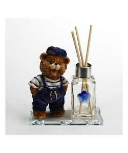 Profumatore in vetro con Orso Orsetto Fionda Neonato Nascita Battesimo Diffusore profumo