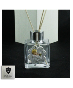 Profumatore in Vetro con Quadrifoglio Portafortuna e Bimbo Calice Prima Comunione per Ambienti Profumo